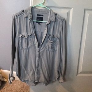 Army green button up shirt